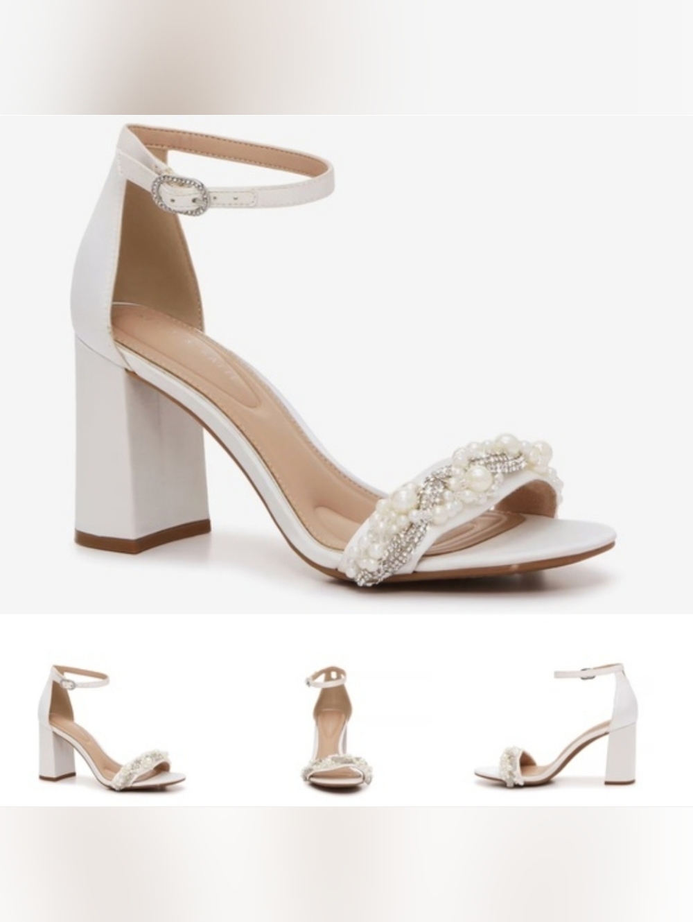 Kelly & Katie Drema Sandal - white bridal heel Size 9